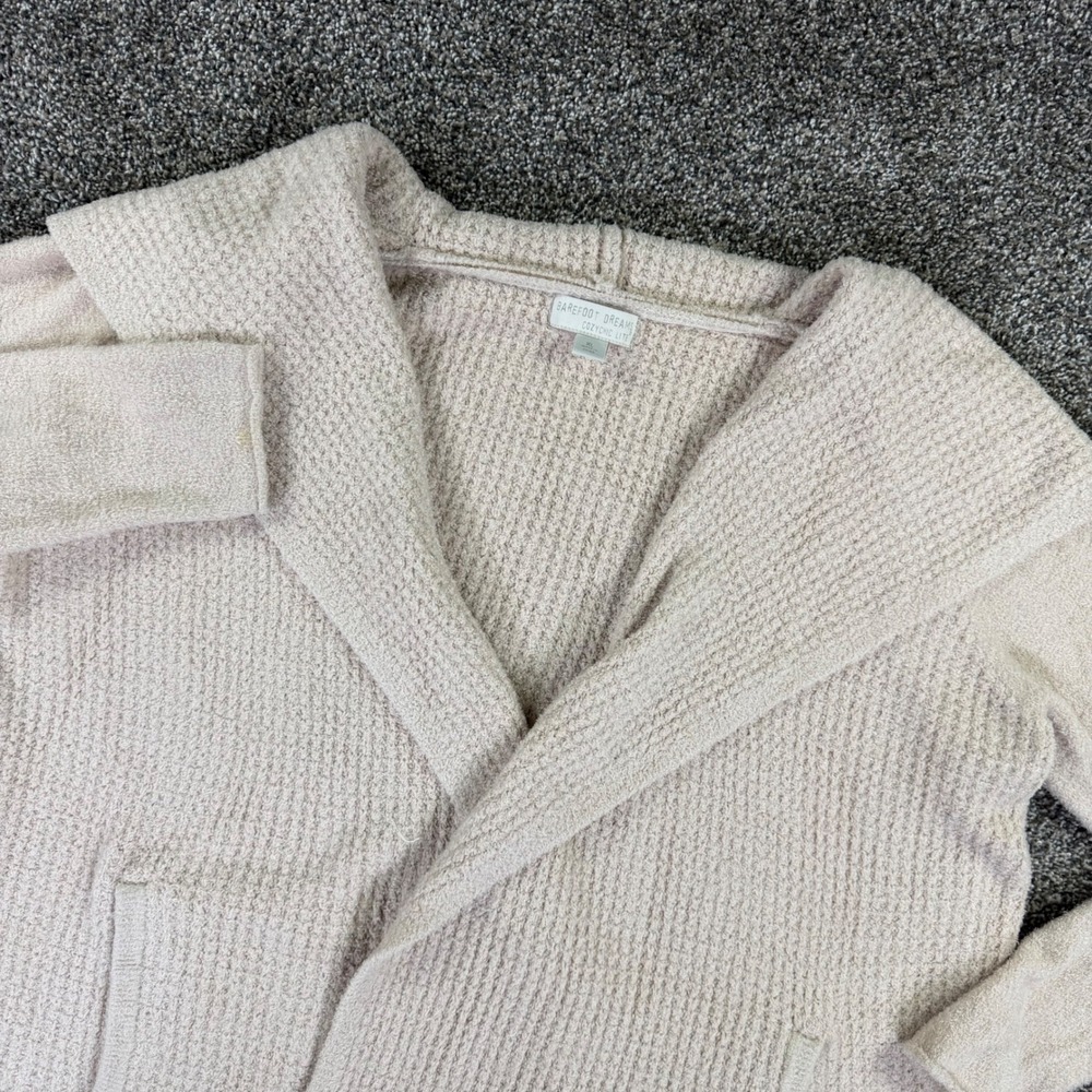 Barefoot Dreams CozyChic Lite Cardigan Womens XL Cream Shawl Collar Sweater